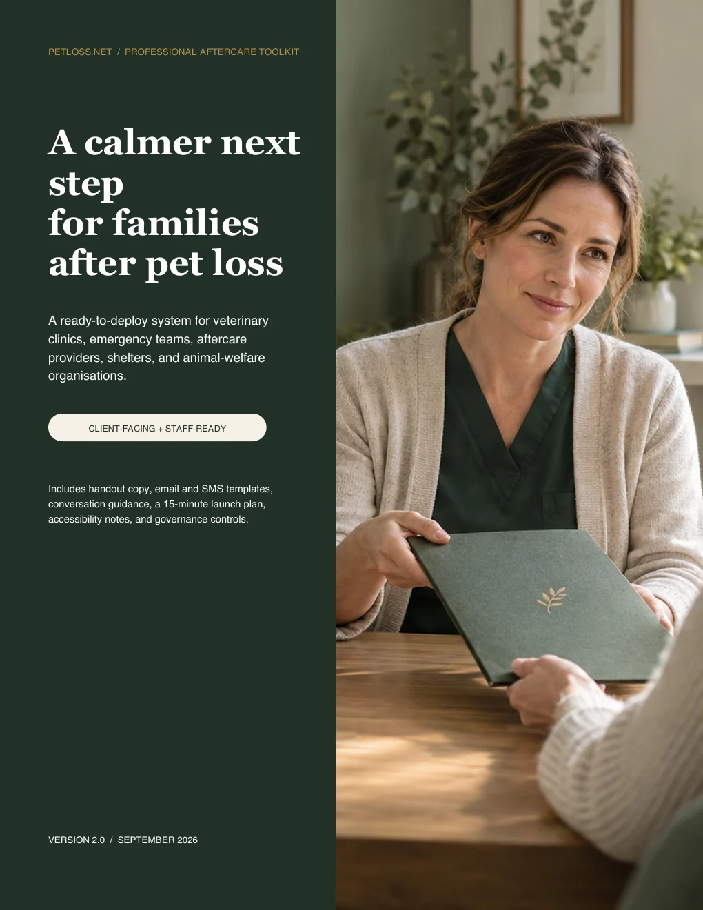 Cover of the Rainbow Bridge Professional Aftercare Toolkit version 2
